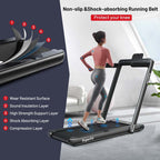2 In 1 Folding Treadmill, 2.25 HP, 40 in x 16 in Running Area, Dual Display And App Control