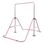Expandable Gymnastics Bar For Kids, Folding, Height Adjustable 35-51 in, Pink