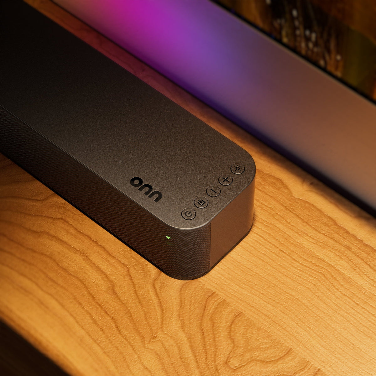 onn 20 in Bluetooth 2.1 Channel Soundbar with Multi-Color LED Lighting, Black