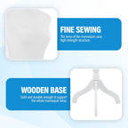 FDW Adjustable Female Dress Form Sewing Mannequin, 50-63" Waist, White, Wooden Tripod Stand