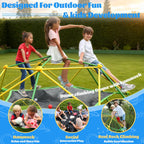10FT Climbing Dome with Hammock and Led String Light,Fashionsport Outfitters Kids Geometric Climber Dome Jungle Gym Outdoor Play Toddler Play Set for