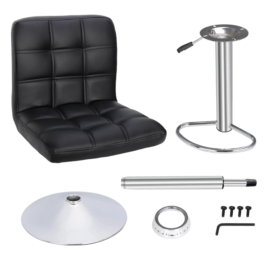 ZENY Bar Stool Set Of 4 With Soft Cushion And Metal Frame - Black