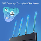 TP-Link Archer AX1300 Dual-Band High-Speed Gigabit Wi-Fi 6 Router, works with all Internet Service Providers, WPA3 Security, Easy Setup via Tether