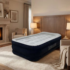 MaisonAir 20in Twin Airbed Premium Air Mattress with Coil Beam Support and Built in Pillow with Electric Air Pump