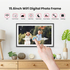 64GB Frameo Digital Picture Frame, TEMASH 15.6 Inch Large Digital Photo Frame WiFi, 1920*1080 FHD IPS Touchscreen Auto Rotate, Easy to Share Photos