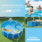 Intex: Metal Frame Pool - 8' x 20" - Above Ground Swimming, Puncture-Rust Resistant, Easy T-Joint Setup, Outdoor Family Water Play, 483 Gal, 28205EH
