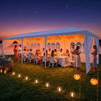 COBIZI 10x30FT Party Tent with 8 Removable Sidewalls, Waterproof & UPF 50+ Outdoor Canopy for Weddings, BBQ, Trade Shows & Events, White